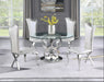 Mariano Furniture - 5 Piece Dining Room Set in Silver and White - BQ-D17-4SC34 - GreatFurnitureDeal