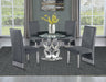 Mariano Furniture - 5 Piece Dining Room Set in Silver and Dark Gray - BQ-D17-4SC164 - GreatFurnitureDeal
