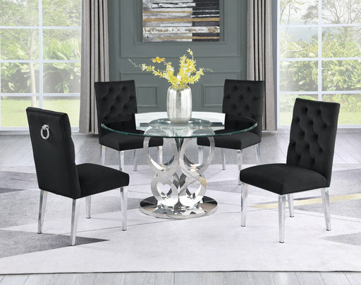 Mariano Furniture - 5 Piece Dining Room Set in Silver and Black - BQ-D17-4SC71 - GreatFurnitureDeal