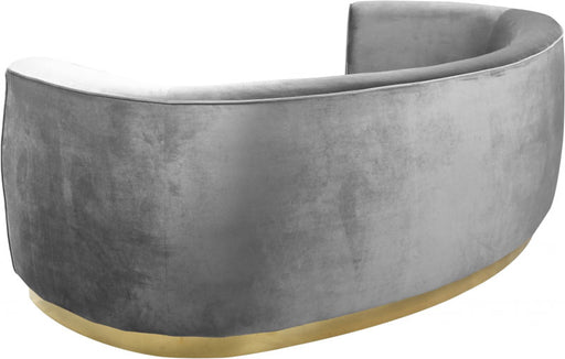 Meridian Furniture - Julian Velvet Sofa in Grey - 620Grey-S - GreatFurnitureDeal