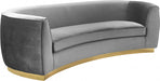 Meridian Furniture - Julian Velvet Sofa in Grey - 620Grey-S - GreatFurnitureDeal