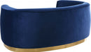 Meridian Furniture - Julian Velvet Loveseat in Navy - 620Navy-L - GreatFurnitureDeal