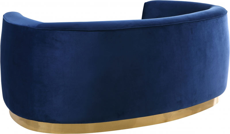 Meridian Furniture - Julian Velvet Loveseat in Navy - 620Navy-L - GreatFurnitureDeal