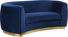 Meridian Furniture - Julian Velvet Loveseat in Navy - 620Navy-L - GreatFurnitureDeal