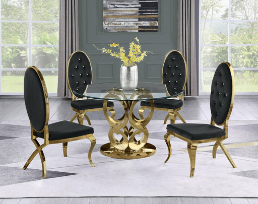 Mariano Furniture - 5 Piece Dining Room Set in Black - BQ-D18-4SC57 - GreatFurnitureDeal