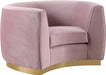 Meridian Furniture - Julian Velvet Chair in Pink - 620Pink-C - GreatFurnitureDeal