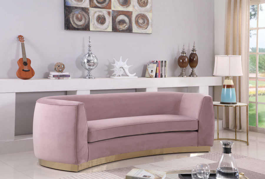 Meridian Furniture - Julian 3 Piece Living Room Set in Pink -  620Pink-S-3SET - GreatFurnitureDeal