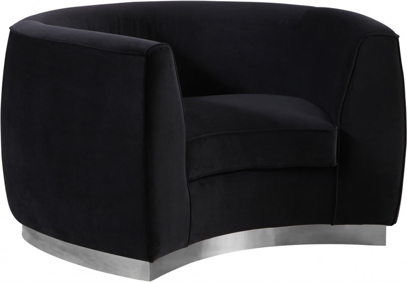 Meridian Furniture - Julian 3 Piece Living Room Set in Black - 621Black-S-3SET - GreatFurnitureDeal