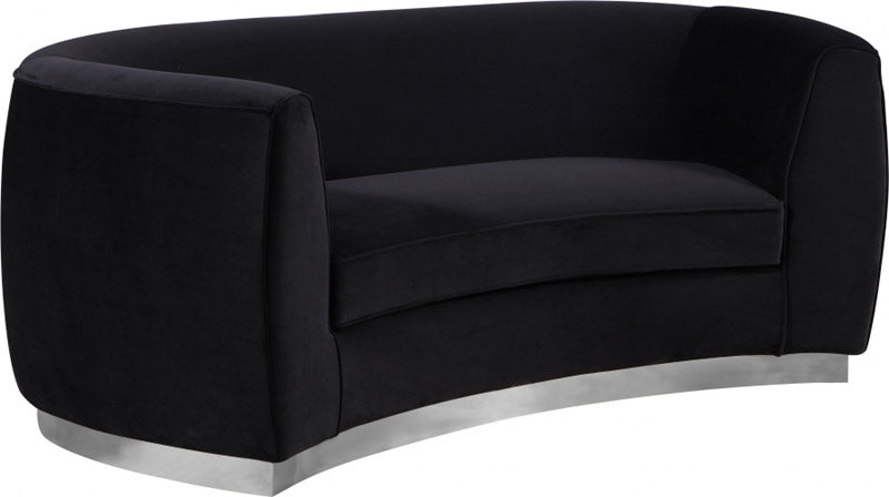 Meridian Furniture - Julian 3 Piece Living Room Set in Black - 621Black-S-3SET
