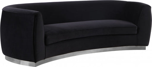 Meridian Furniture - Julian Velvet Sofa in Black - 621Black-S - GreatFurnitureDeal