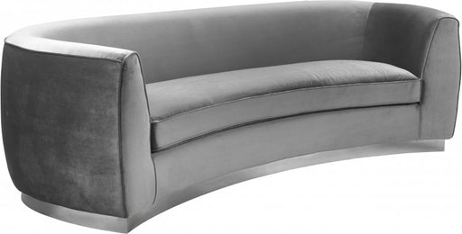 Meridian Furniture - Julian Velvet Sofa in Grey - 621Grey-S - GreatFurnitureDeal