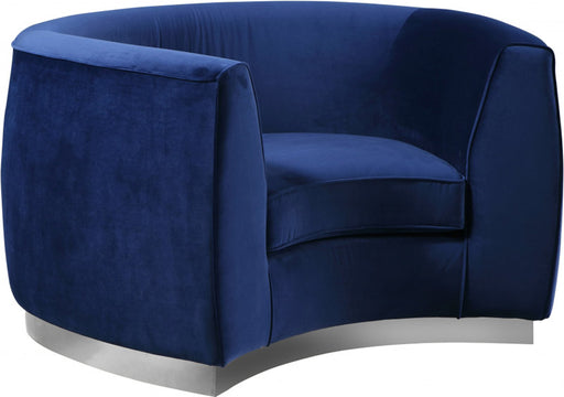 Meridian Furniture - Julian Velvet Chair in Navy - 621Navy-C - GreatFurnitureDeal