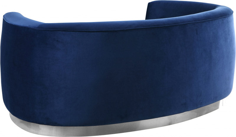 Meridian Furniture - Julian Velvet Loveseat in Navy - 621Navy-L - GreatFurnitureDeal