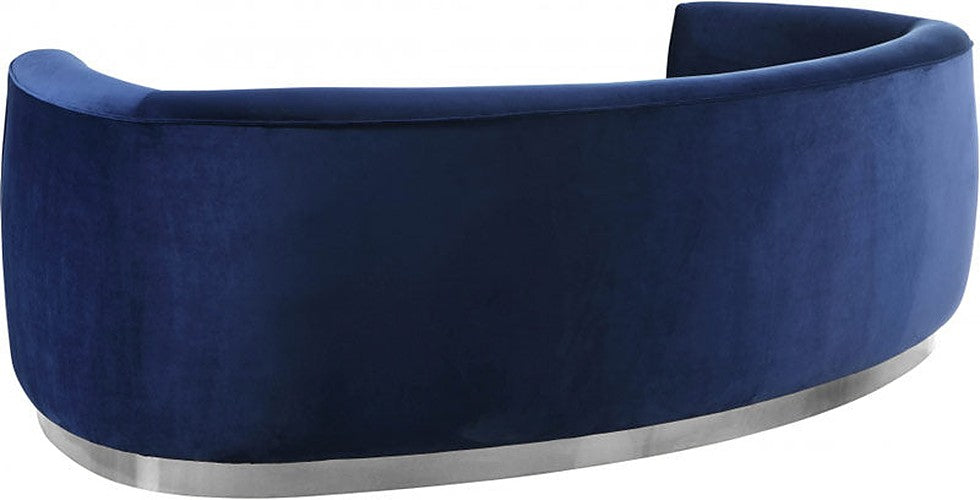 Meridian Furniture - Julian Velvet Sofa in Navy - 621Navy-S - GreatFurnitureDeal