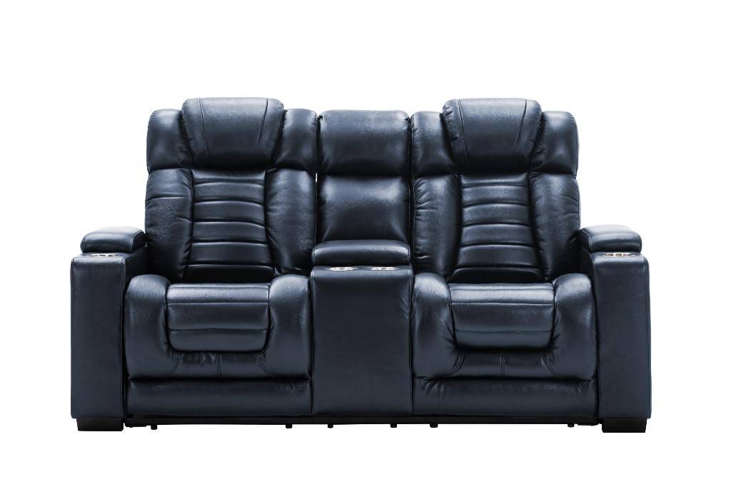 Myco Furniture - Collin 2 Piece Power Sofa Set in Navy Blue - 1029-SP-LP-NV