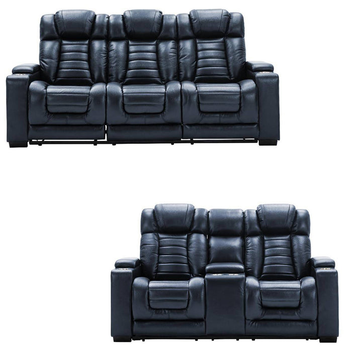 Myco Furniture - Collin 2 Piece Power Sofa Set in Navy Blue - 1029-SP-LP-NV - GreatFurnitureDeal