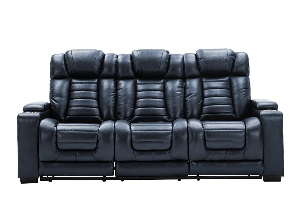 Myco Furniture - Collin 2 Piece Power Sofa Set in Navy Blue - 1029-SP-LP-NV