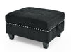 GFD Home - U shape Modular Sectional Sofa，DIY Combination，includes Two Single Chair ，Two Corner and Two Ottoman，Black Velvet. - GreatFurnitureDeal