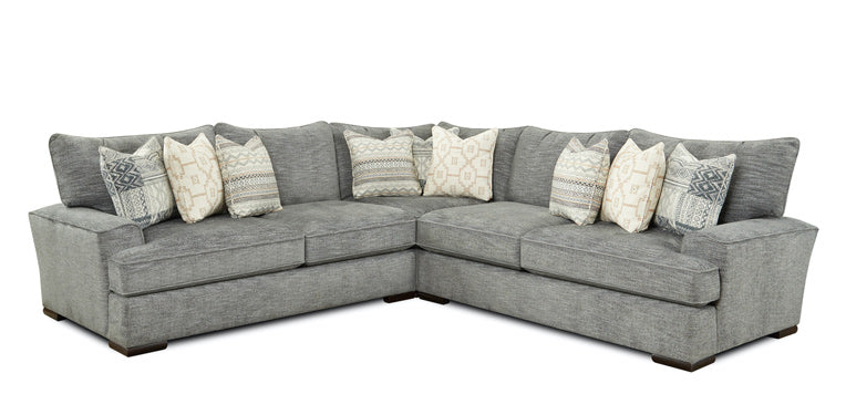 Southern Home Furnishings - Handwoven Sectional in Slate - 2000-2001-2005 Handwoven Slate Riverdale - GreatFurnitureDeal