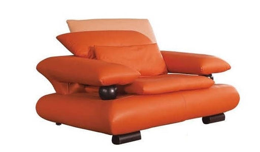 ESF Furniture - 410 Chair Orange Leather - 4101ORANGE - GreatFurnitureDeal