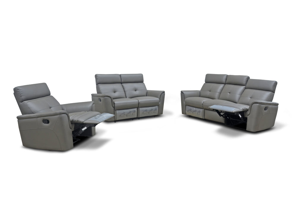 ESF Furniture -  8501 Living Room 3 Piece Living w/Manual Recliner Room Set in Dark Gray - 85013DARKGREYSLC-3SET - GreatFurnitureDeal