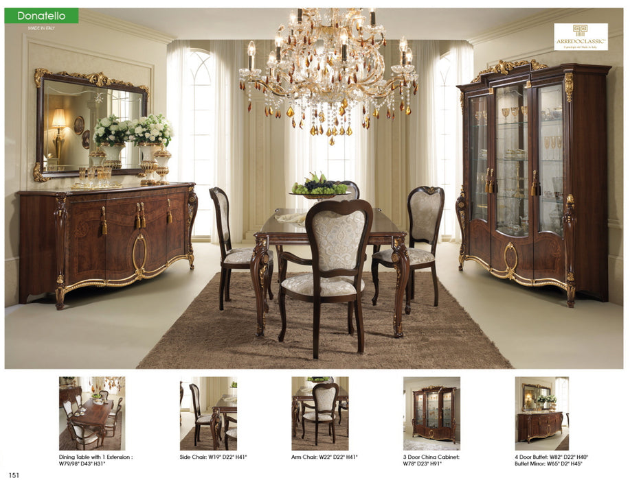 ESF Furniture - Donatello 8 Piece Dining Room Set w-1ext - DONATELLOTABLE-8SET