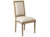 Zentique - Louis Natural Linen / Limed Grey Side Dining Chair - FC010-4 E272 A003 w/ Nailhead - GreatFurnitureDeal
