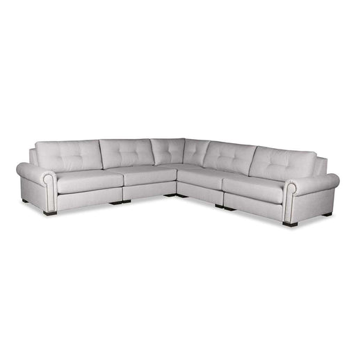 Nativa Interiors - Sylviane Buttoned Modular L-Shaped Sectional Standard Off White - SEC-SYLV-BTN-CL-AR6-5PC-PF-WHITE - GreatFurnitureDeal