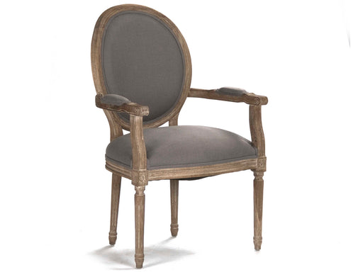 Zentique - Medallion Grey Linen Arm Dining Chair - B009 E272 A048 - GreatFurnitureDeal