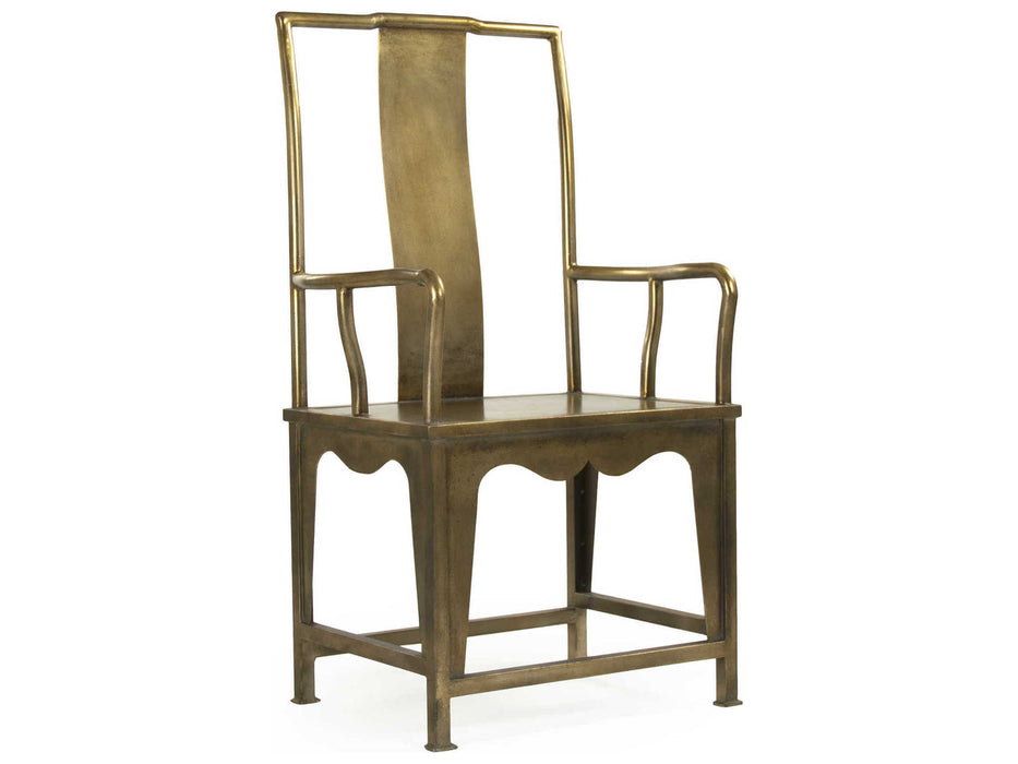 Zentique - Brys Antique Gold Arm Dining Chair - EZF142087 - GreatFurnitureDeal