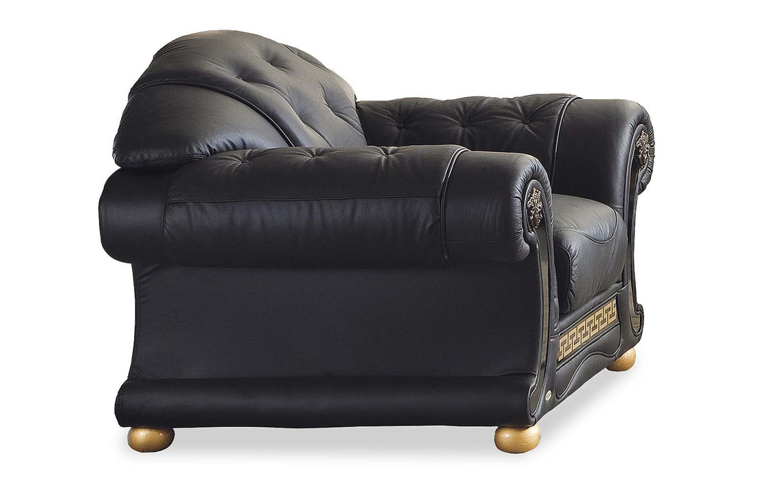 ESF Furniture - Apolo 3 Piece Living Room Set in Black - APOLO3BLACK-3SET