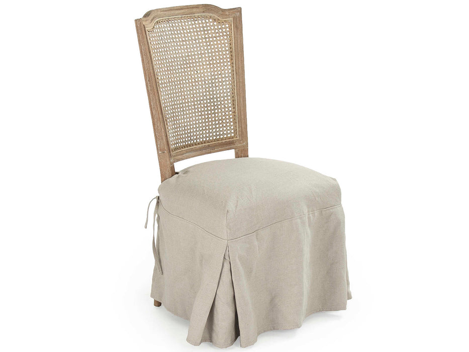 Zentique -Jeena Natural Cream Linen Side Dining Chair - CFH207-Caneback E272 A015-A