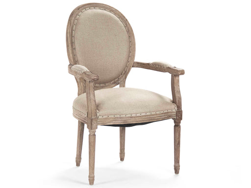 Zentique - Medallion Hemp Linen Arm Dining Chair - B009 E272 H009 - GreatFurnitureDeal