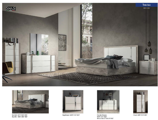 ESF Furniture - Treviso 3 Piece King Bedroom Set in White - TREVISOBEDKS-3SET - GreatFurnitureDeal