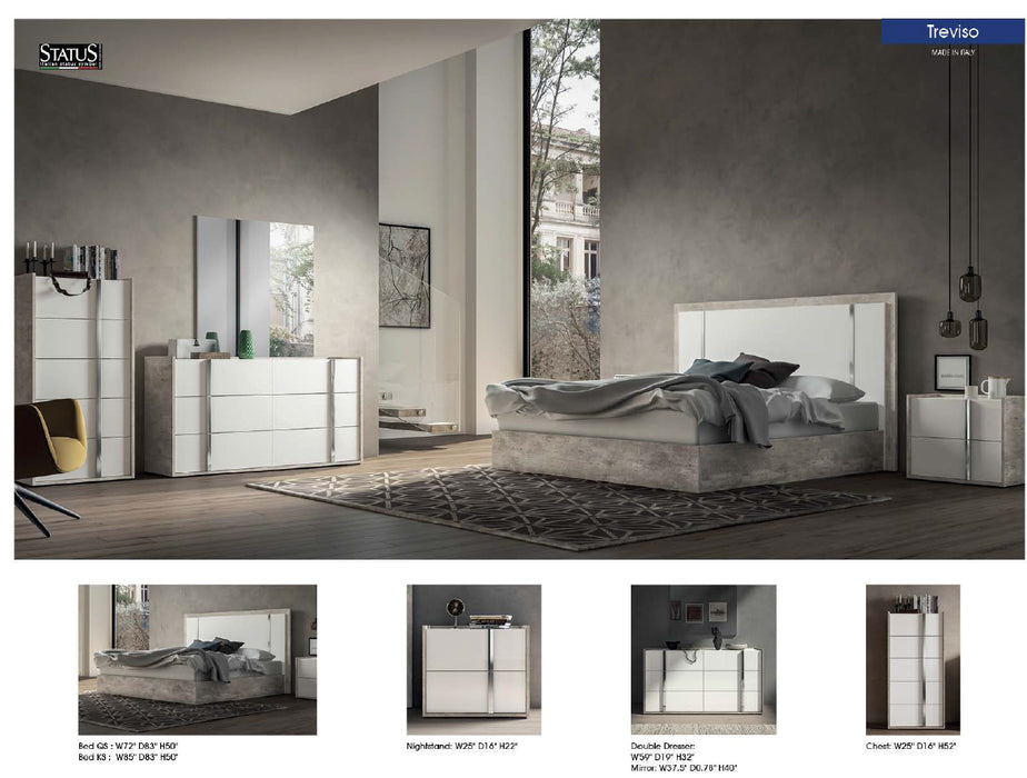 ESF Furniture - Treviso 6 Piece King Bedroom Set in White - TREVISOBEDKS-6SET - GreatFurnitureDeal