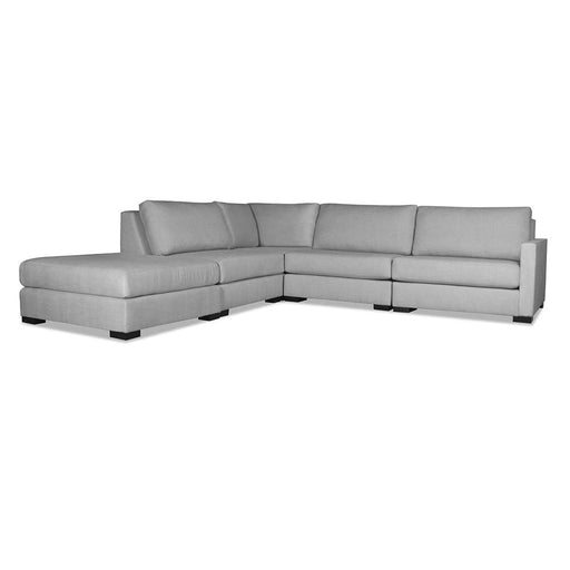 Nativa Interiors - Chester Modular L-Shaped Sectional Right Arm Facing 128" With Ottoman Grey - SEC-CHST-DP-AR1-5PC-PF-GREY - GreatFurnitureDeal