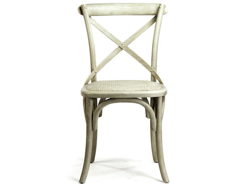 Zentique - Parisienne French Antique Off-White Oak Side Dining Chair - Set of 2 - FC035 CC010 - GreatFurnitureDeal