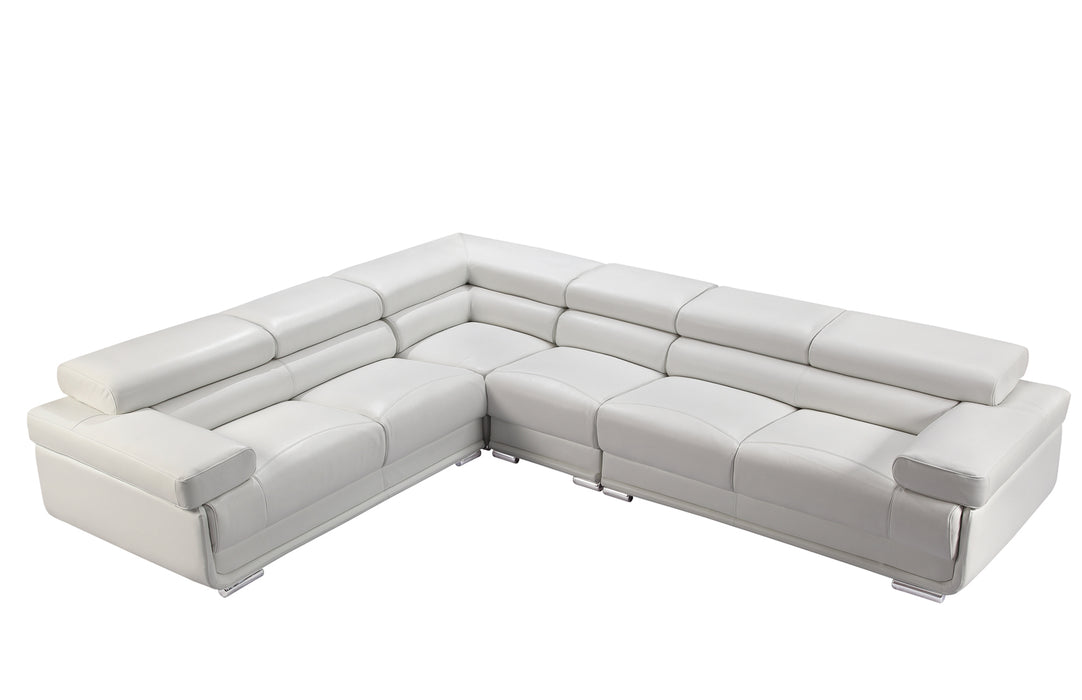 ESF Furniture - 2119 Sectional in White - 2119SECTIONALWHIITE