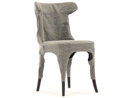 Zentique - Housse Black / Grey Linen Side Dining Chair -  HS110 - GreatFurnitureDeal
