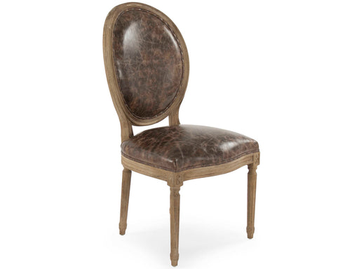 Zentique - Medallion Grain Leather Side Dining Chair - B004 E272 CP035 Jute - GreatFurnitureDeal