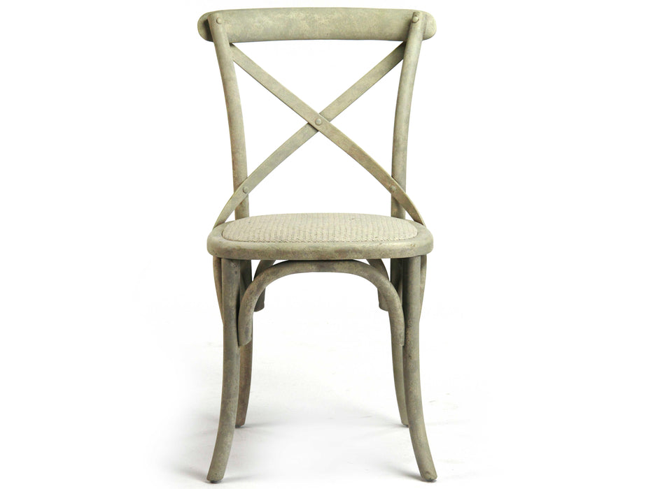 Zentique - Parisienne Distressed Ivory Birch Side Dining Chair- Set of 2 - FC035 309 - GreatFurnitureDeal