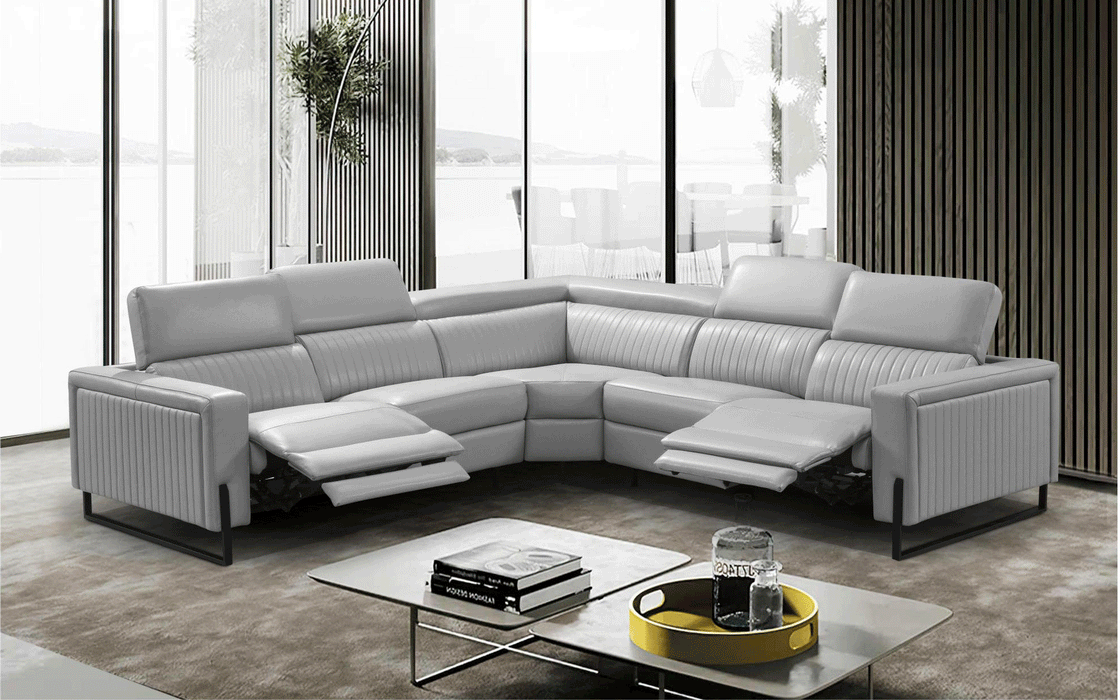 ESF Furniture - 2787 Sectional w/ recliners in Light Grey - 2787SECTIONAL