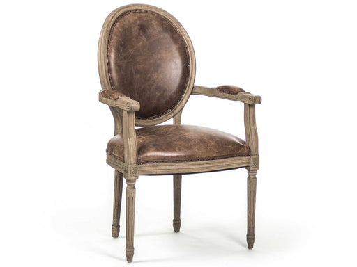 Zentique - Medallion Brown Arm Dining Chair - B009 E255-3 CP035 Jute - GreatFurnitureDeal