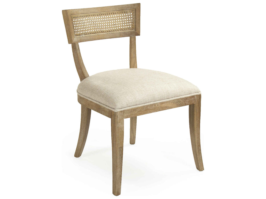 Zentique -Carvell Natural Cream Linen Side Dining Chair - CF282-R Cane E272 A015-A