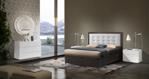 ESF Furniture - Regina 3 Piece Queen Storage Bedroom Set in White - REGINABEDQS-WHITE-3SET - GreatFurnitureDeal