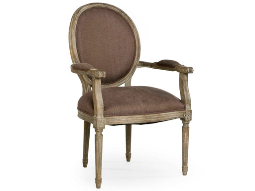 Zentique - Medallion Aubergine Linen Arm Dining Chair - B009 E272 A008 - GreatFurnitureDeal