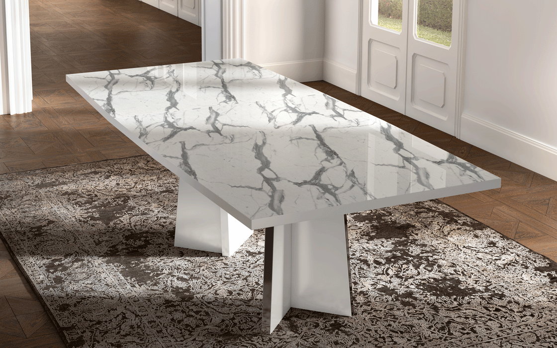 ESF Furniture - Carrara Dining Table 10 Piece Dining Room Set w/1-ext - CARRARATABLE-10SET