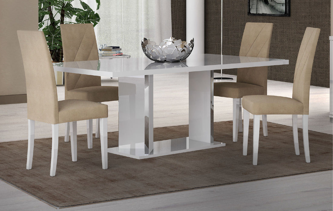 ESF Furniture - Lisa Dining Table 8 Piece Dining Room Set w/1-ext - LISADTABLEWHITE-8SET