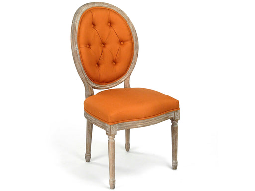 Zentique - Medallion Orange Linen Side Dining Chair - B004-Z E272 S - GreatFurnitureDeal