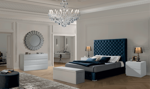 ESF Furniture - Leonor 3 Piece King Storage Bedroom Set in Blue  - LEONORBEDKSBLUE-STORAGE-3SET - GreatFurnitureDeal